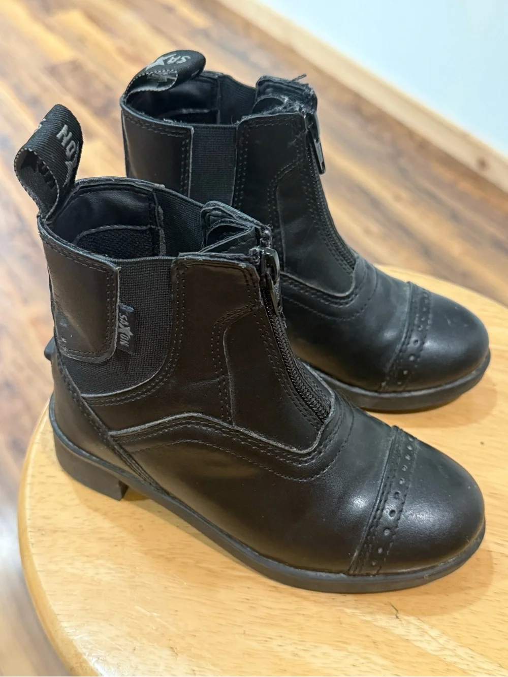 Kids Riding boots Black Front-Zip